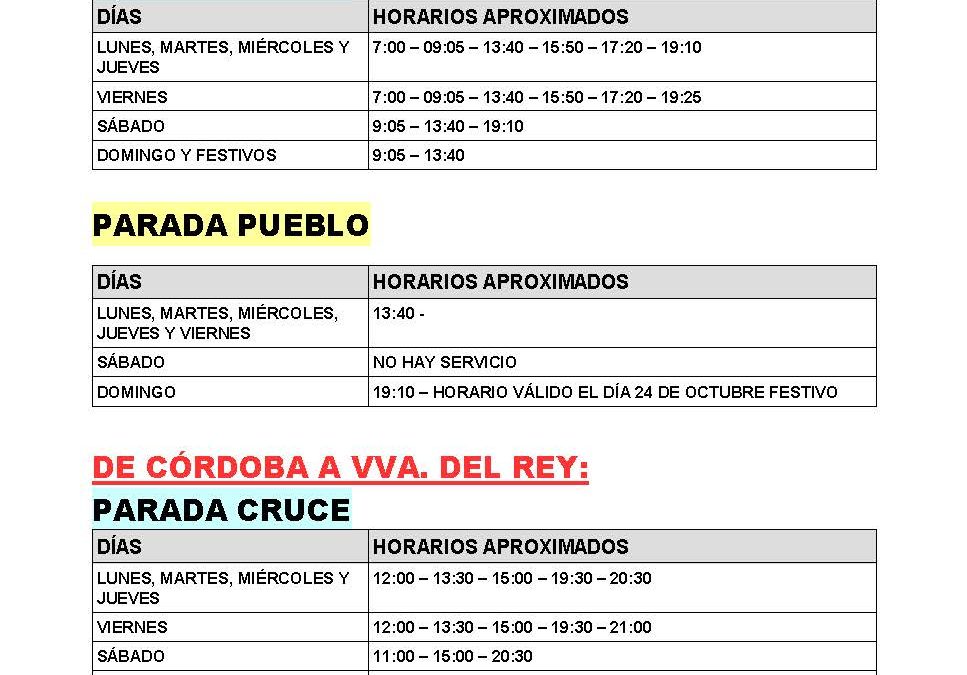Horarios autobuses Córdoba